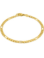 Figarokette 3:1 VARIED 14k Echtgold Diamantiert