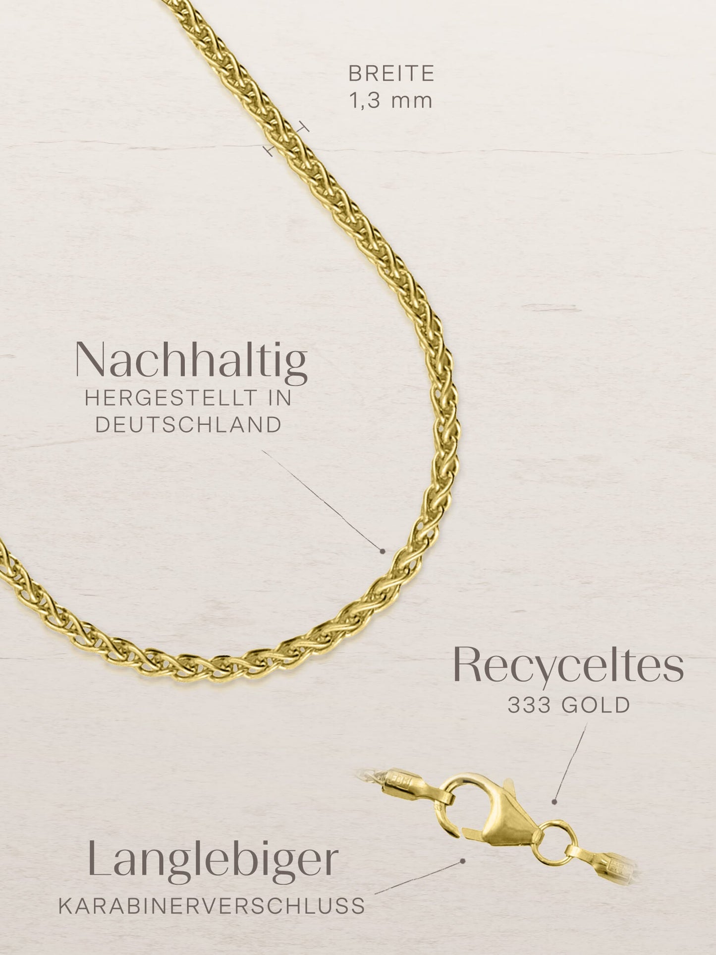 Zopfkette TWIST Filigran 8k Gold-1