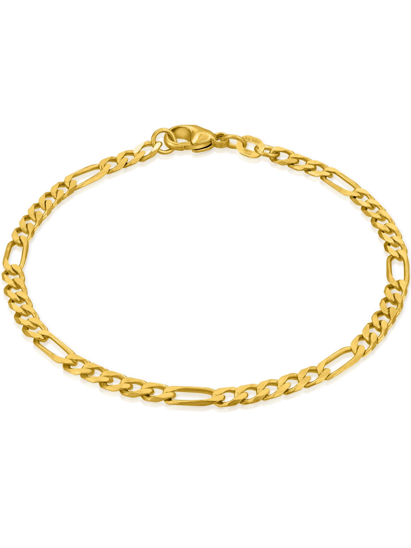 Figarokette 3:1 VARIED 14k Echtgold Diamantiert