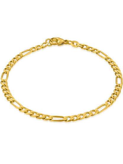 Figarokette 3:1 VARIED 14k Echtgold Diamantiert