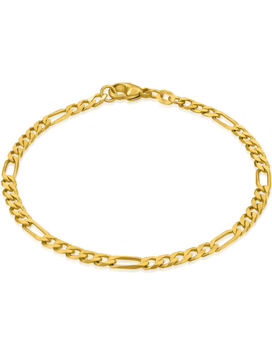 Figarokette 3:1 VARIED 14k Echtgold Diamantiert
