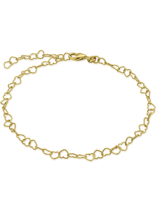 Fußkette Herzkette HEART 8k Gold