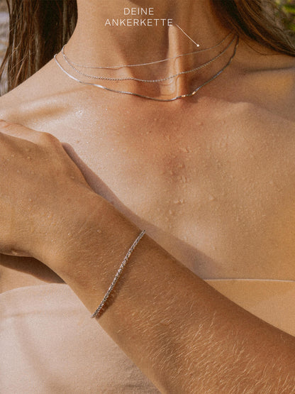 Ankerkette DELICATE Hauchzart 14k Weißgold-2