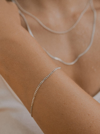 Armband Panzerkette ESSENTIAL Silber-1