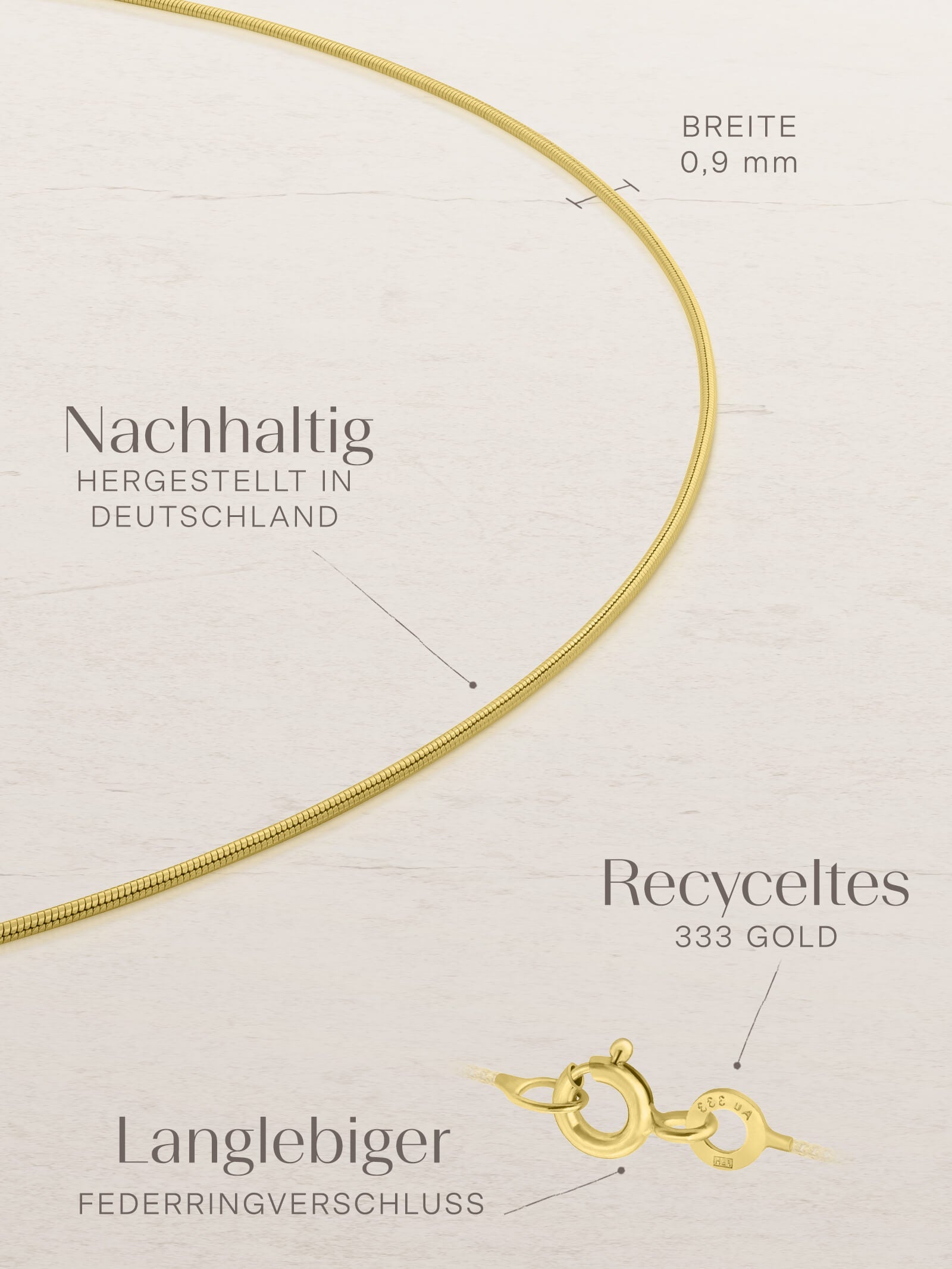 Schlangenkette ETERNITY Hauchzart 8k Gold-3