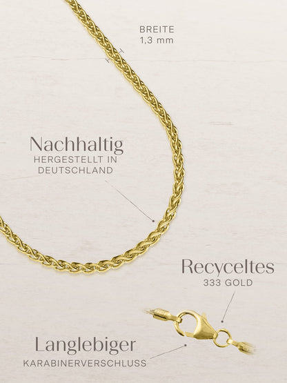 Zopfkette TWIST Filigran 8k Gold-1