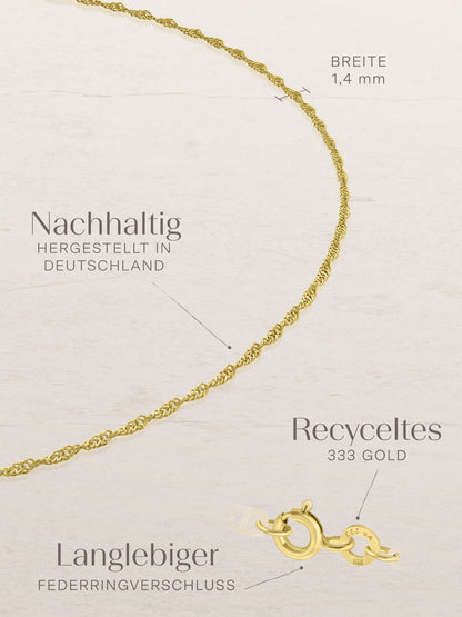 Fußkette Singapurkette SINGAPORE Filigran 8k Gold-3