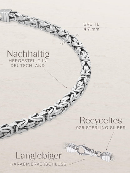 Armband Königskette ROYAL Modern Silber Rhodiniert-3