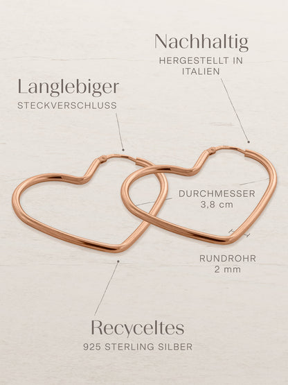 Creolen HEART Roségold Vergoldet-3