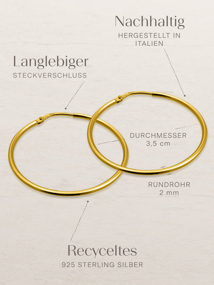 Kreis Creolen HOOP Klassisch Vergoldet-4
