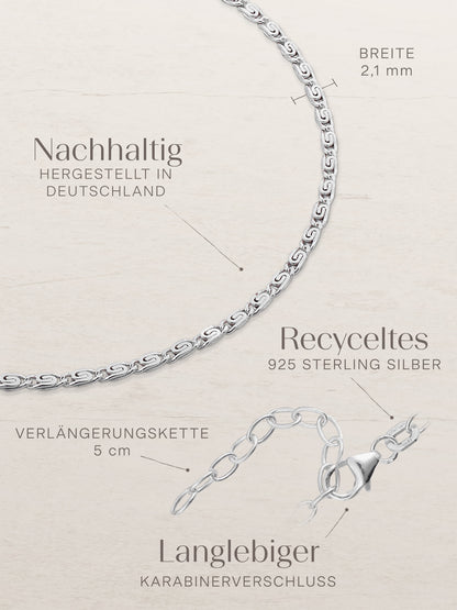 Fußkette S-Panzerkette TIMELESS Silber-4