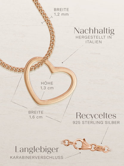 Kettenanhänger HEART Roségold Vergoldet-4