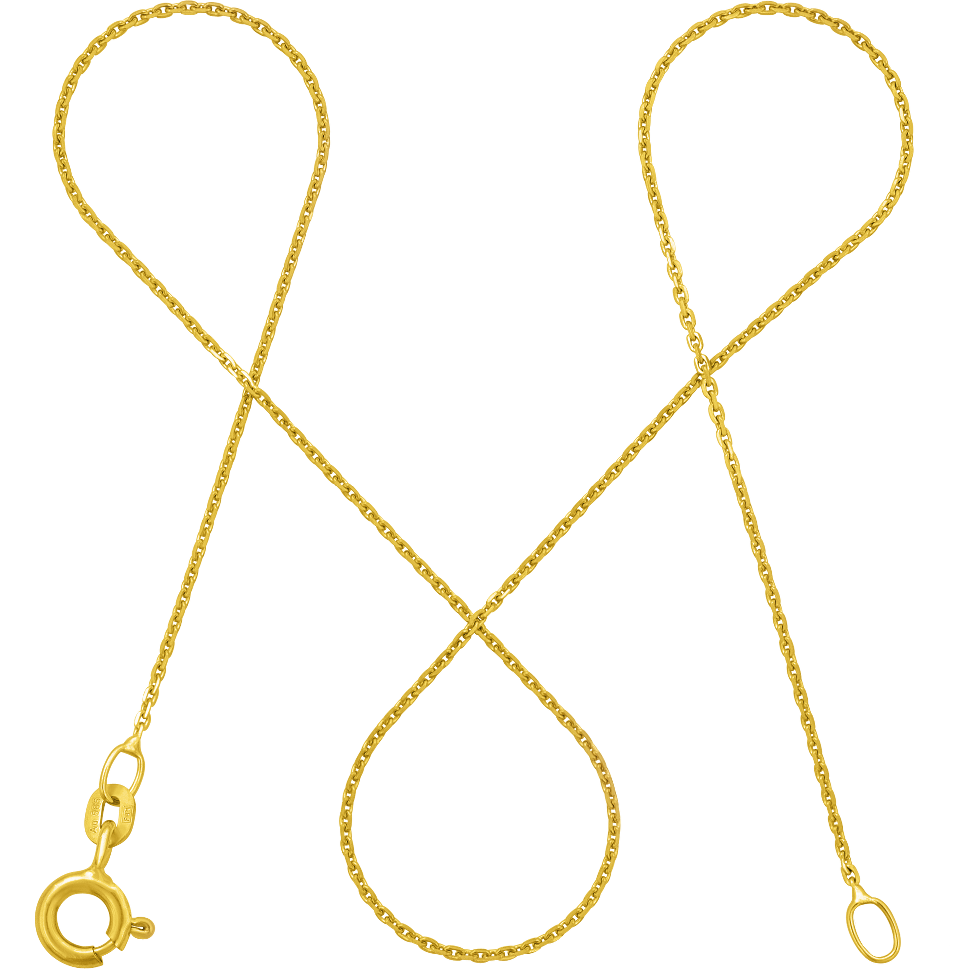 Ankerkette DELICATE Zart 14k Echtgold Diamantiert