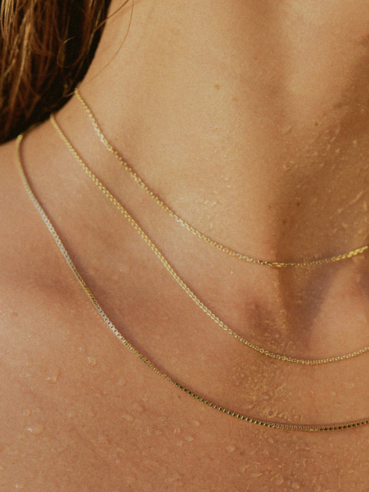 Ankerkette DELICATE Dünn 14k Echtgold Diamantiert