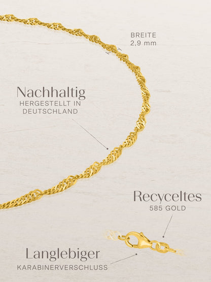 Armband Singapurkette SINGAPORE Original 14k Echtgold-1